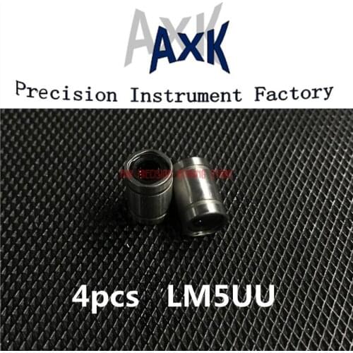 Linear Rail AXK Cnc Router Parts 4pcs/lot Lm5uu 5mm* 10mm*15mm 5mm Linear Ball Bearing Bush Bushing For Round Shaft Cnc Parts
