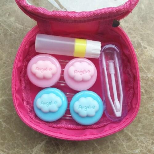 LIUSVENTINA 2018 New DIY Resin Cute Angel Cloud Combo Contact Lens Case Bag Container for Color Lenses Gift for Girl