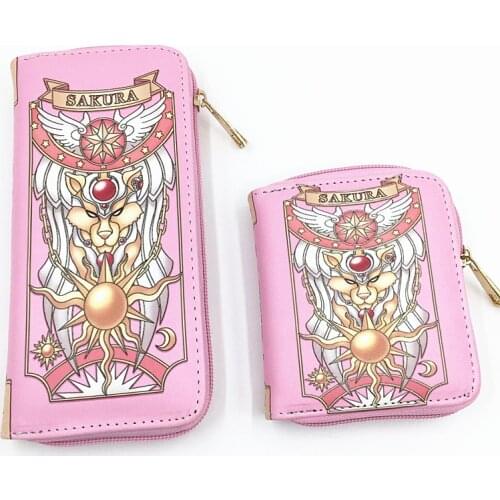 Four model of Sakura Fashion Women short Wallets Female Cards Holders Cartoon Long Wallets With Zipper woman hand Bags