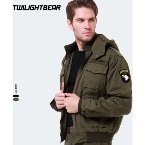 Military Mens Parkas Coat Male Multiple Pockets Thicken Hooded Casual Jacket Coat Men Warm Otton Padded BG1620