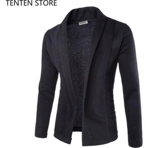Mens Knitted Turn-down Collar Cardigan Sweaters Outerwear Solid Plus Sizes Slim Cardigan Casual Sweaters Autumn Winter