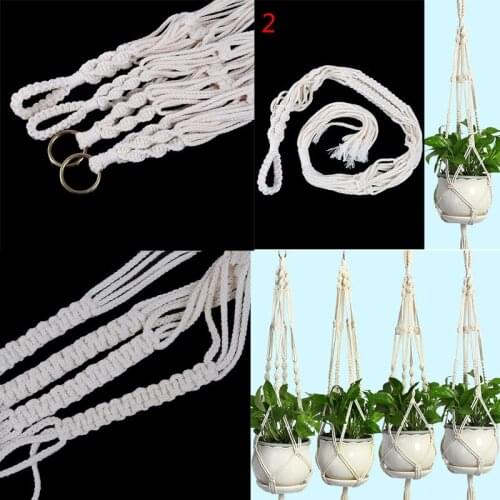 New Pot Holder Macrame Plant Hanger Hanging Planter Basket Jute Rope Braided Craft