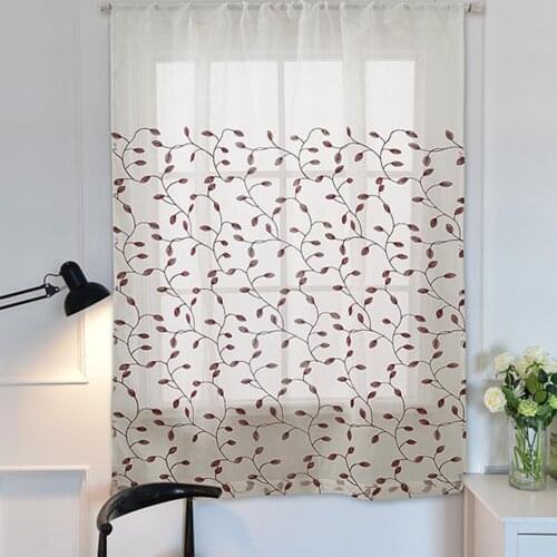 Polyester Flower Print Kitchen Valance Drape Short Curtain Window Home Bedroom Decor