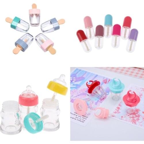 5PCS/lot 4ML/5ML/6ML/7MLMini Lip Gloss Tube DIY Lip Gloss Containers Bottle Empty Cosmetic Container