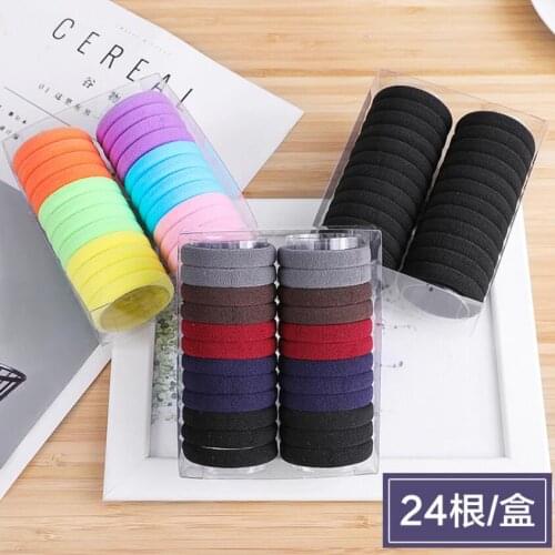 24pcs/Lot Girls Nylon Elastic Hair Bands Rubber Bands Scrunchies Hair Ropes Ponytail Holder Hair Accessories