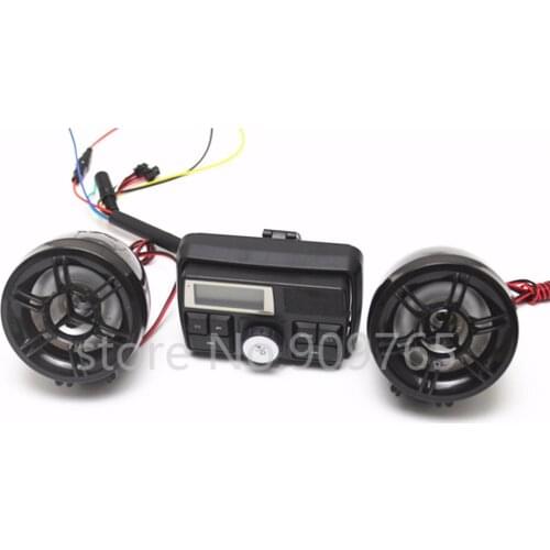 Motorcycle Handlebar Bluetooth Audio Amplifier Stereo Speaker System MP3 USB SD