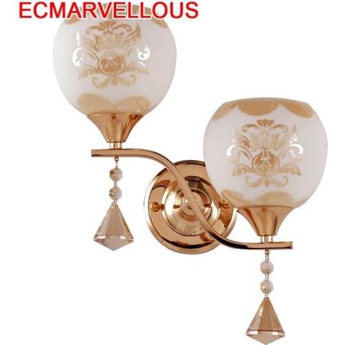 Deco Mural Lampen Modern Lampara De Crystal Aplique Luz Pared Bedroom Applique Murale Luminaire Light For Home Wall Lamp