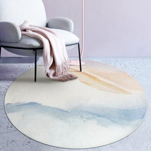 Modern Simple Warm Color Round Soft Carpet For Living Room Nordic Coffee Table Floor Abstrat Mat Thick Girls Bedroom Blanket