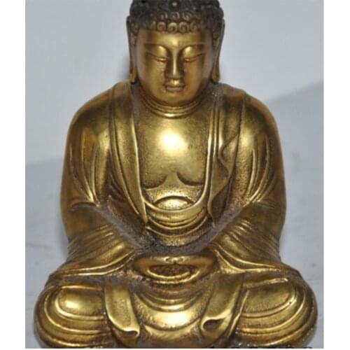 Free shipping chinese tibet buddha temple bronze gilt seat sakyamuni Tathagata Buddha statue