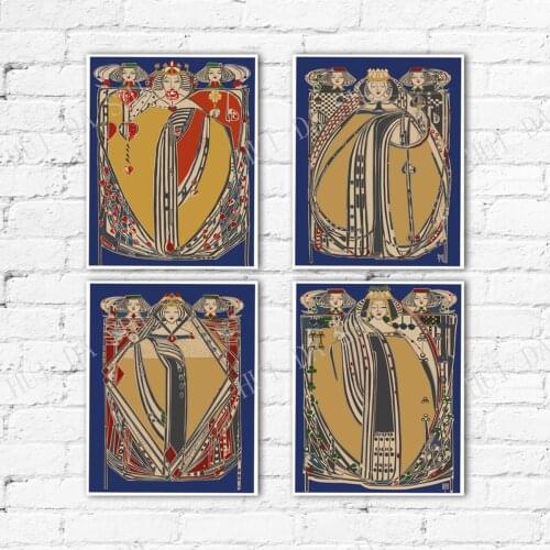 The 4 Queens by Margaret MacDonald Mackintosh Playing Cards Prints