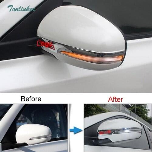 Tonlinker Cover Case Stickers for SUZUKI Vitara 2016-18 Car Styling 2 PCS ABS Chrome Rearview mirror rain eyebrow cover sticker