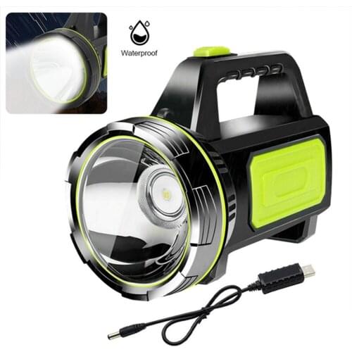 10W Outdoor Ultra Bright LED Flashlight USB Rechargeable Camping Patrolling Lantern Work Light Hand Torch Security Spotlight Lam