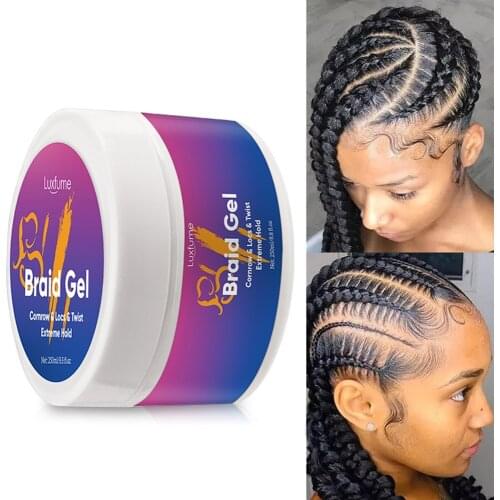Moisture Lock Hair Braid Gel Instant Edge Control 4c Natural Hair Wax Gel Hair Locking Extra Hold Twist Hair Styling 250
