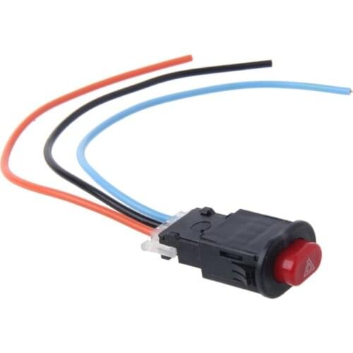 Motorcycle Hazard Light Switch Double Warning Flasher Emergency Signal w/3 Wires Lock