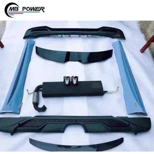 High Quality!SMART w453 to B style body kit with front lip rear diffuser rear spoiler exhaust tips w453 to KO style car kits