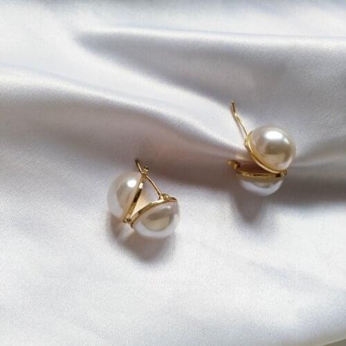 Fashion Round Simulated Pearl Stud Earrings for Women Elegant Korean Ball Shape Double Pearl Female Wedding Ear Jewelry Gifts