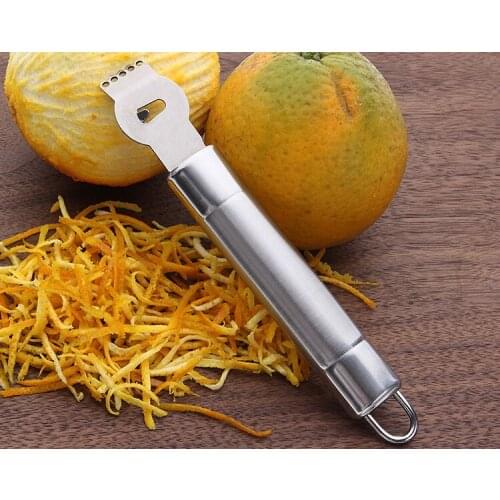 1PC 304 Stainless Steel Fruit Lemon Orange Citrus Zester Grater Grips Peeling Knife Tool KX 247