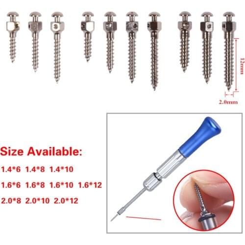 5 Pcs Dental instrument Anchor Nail Micro Mini Screw Self-taping Titanium Ortho Φ1.4mm-2.0mm