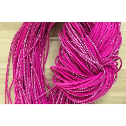 100m 3mm Rose Studded Faux Suede Leather Cord Silver Studs Faux Leather String Jewelry Findings|Microfiber Craft Supplies
