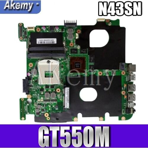 Akemy N43SN motherboard GT550M For Asus N43S N43SL N43SN N43SM laptop motherboard tested 100% work original mainboard