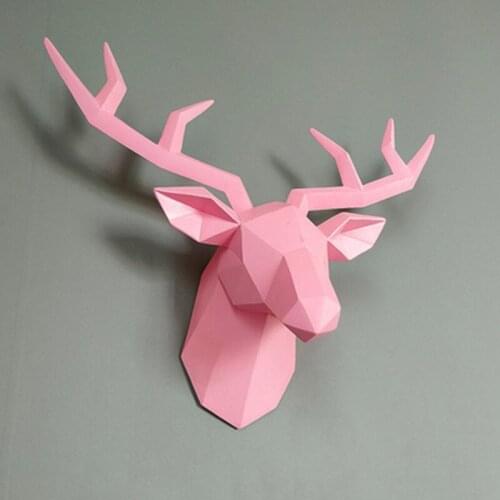 HOME DECORATION ACCESSORIES 50X20X49CM VINTAGE ANTELOPE HEAD ABSTRACT SCULPTURE ROOM WALL DECOR RESIN DEER HEAD STATUES A553