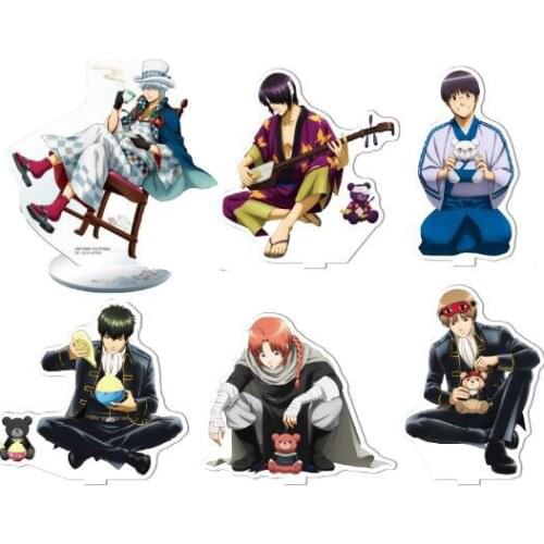 Anime GINTAMA Sakata Gintoki Shimura Shinpachi Kagura Acrylic Stand Figure Display Model Plate Table Decor Cute Christmas Gift