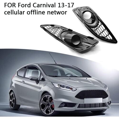 1 Pair Automobile ABS Hollow Front Bumper Fog Lamp Lower Grille Black Shell for Ford Fiesta JA8 13-17 Cellular Offline Networ