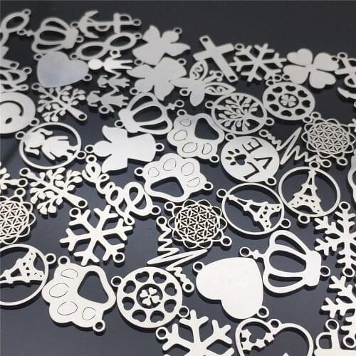 Wish Bracelet Charms Stainless Steel Tow Hole Connectors 10pieces Cross Diy Bracelet Earrings Necklace Jewelry Making Findings