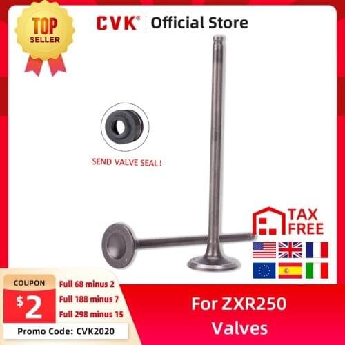 CVK 8 Pairs Intake Exhaust Valves with Oil Seal For Kawasaki ZXR250 BMW250 Butterfly Lamp ZXR 250 Motorcycle Accessories