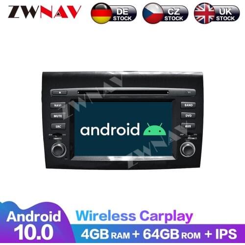 Android 10 8 Core 4+64G Carplay DVD Player GPS Stereo Navigation Car Multimedia Player Touch Screen DSP For Fiat Bravo 2007-2012
