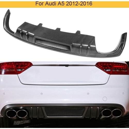Carbon Fiber Rear Bumper Diffuser Lip for Audi A5 Standard 2012-2016 Coupe Convertible 4D Sportback Non Sline S5 Rear Diffuser