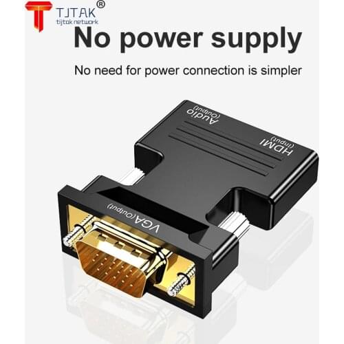 HDMI-FEMEA compativel para VGA macho conversor 3.5mm Adaptador de audio 1080p FHD saida de video portatil TV monitor projetor