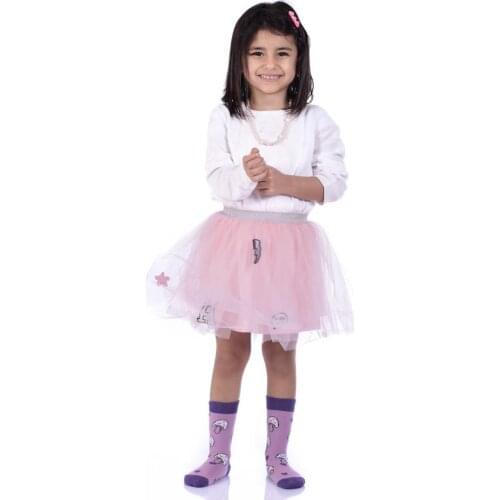 Idilfashion Mushroom Pattern Female Child Socket Stocking Ç-ART125 (3'LÜ PACKAGE)