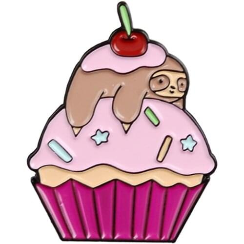 Custom Cute Cup Cake Enamel Brooch Badge Lapel Pin Jewelry Personalized Logo Promotional Giveaway Gift Can Be Customized