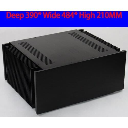 KYYSLB 390*484*210MM All Aluminum Pure Post Class A Amplifier Chassis Box House DIY Enclosure with Screws Amplifier Case Shell