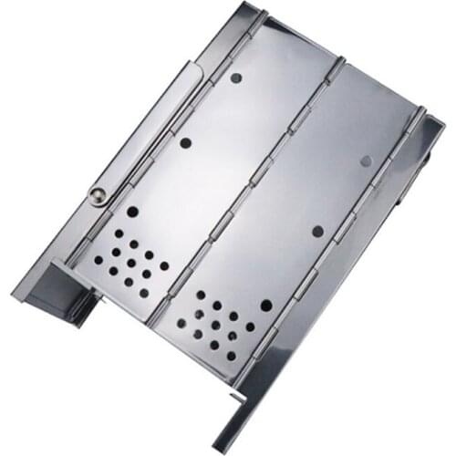 Mini Firewood Stove Camping Cooking Picnic Stainless Steel Charcoal Folding Gril E56D