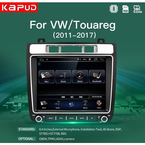 Kapud 8.4' Android 10 GPS Car Radio Multimedia For VW/Volkswagen/Touareg 2011-2017 Multivan Naviagtion Player Audio DSP 4G USB