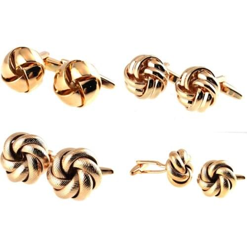 Mens Cuff Links Knot Rose gold Cufflinks for shirt M3062 14mm