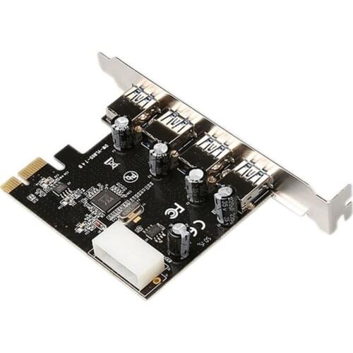Vl805 Pcie X1 Chipset 4 Port Usb3.0 Riser Card To 4 Port Usb3.0 4 Pin Power Supply Board Pci-E Expansion Board