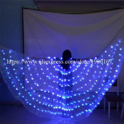 Newest 4 Pcs Blue Led Luminous Party Dress Cloak Clothes LED Light Up Growing Stage Performance Dancing Ballroom Costume