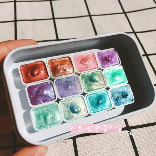 Daniel smith12 Pearl Light Watercolor Pigment,0.3ml Subpacking Set,Artist Supplies for Beginner Drawing and Painting,Portable