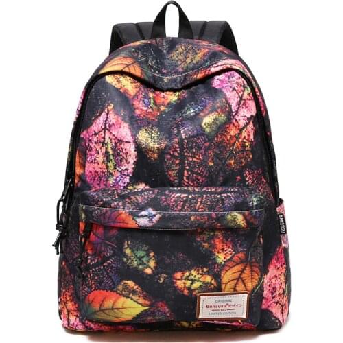 Casual Printed Women Backpack Flower Bag Large Capacity Fashion Backpack Bag Girl Backpacker Women Men Travel Backpack Feminina