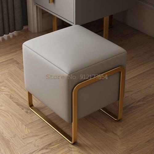 Light luxury dressing stool home coffee table small stool modern minimalist makeup stool shoe changing stool foot stool Nordic