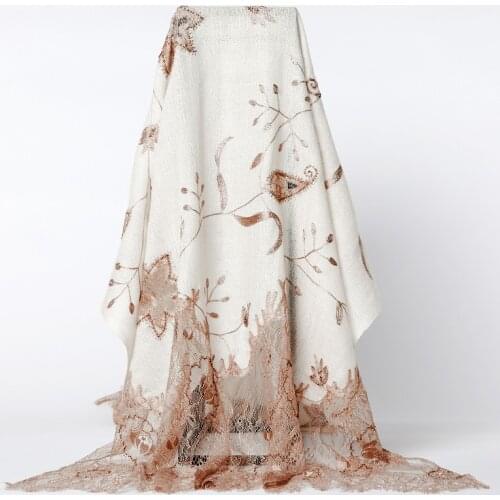 Merino Boiled Kashmiri Wool Scarf Women Winter Spring Fashion Hand-Beaded Beaded Lace Stitching Nepal Wool Shawl Pashmin