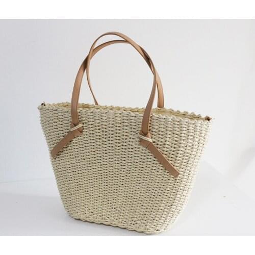Straw Beach Bag Vintage Handmade Woven Shoulder Bag Raffia Rattan bags Bohemian Summer Vacation Casual Bags