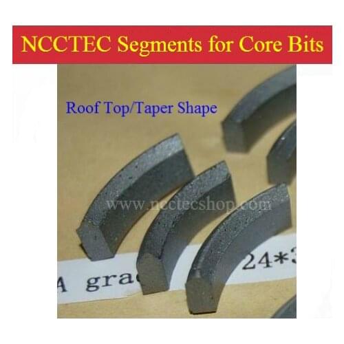 Taper Roof Top shaped Diamond core drill bit segment | tapered Roof-shaped diamond Segments for wet core drill bits