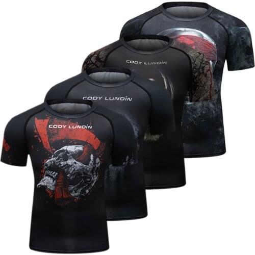 2021 Cody Lundin Jerseys short sleeve T-shirt combat clothes muscle muay Thai mma polyester and spandex kick boxing Shirts