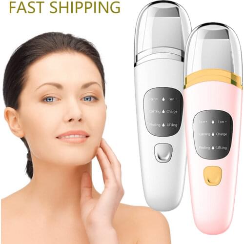 Ultrasonic Skin Scrubber Deep Face Cleaning Vibration Blackhead Remover Peeling Shovel Clean Pore Reduce Wrinkles Beauty Device