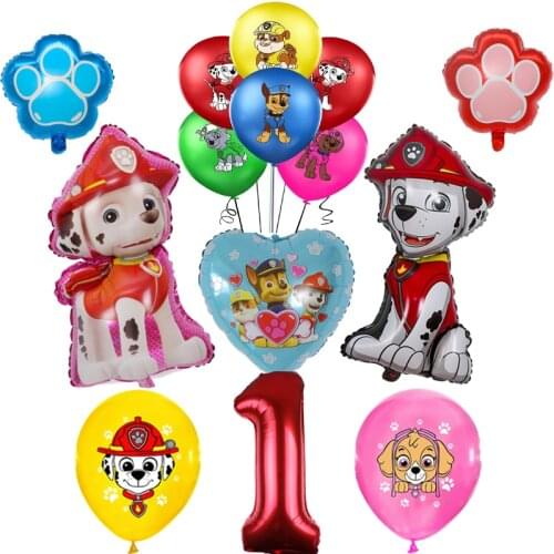 1set Paw Patrol Series Balloon Chasing the Sky Marshall Boys and Girls Birthday Decoration Aluminum Film Balloon Party Supplies