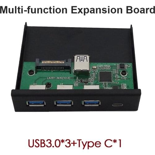 Front Panel Extension Adapter TF SD Card Reader 5 Ports HUB TYPE-C 2 USB 3.0 for Office Caring Computer Supplies